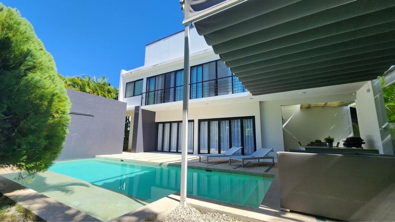 Exterior of the Punta Cana villa with private pool