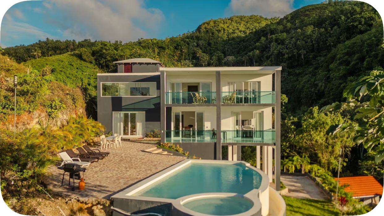Four-bedroom private hillside villa in the Dominican Republic