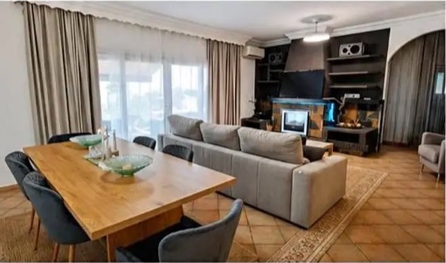 Dining area inside the three-bedroom Estepona home