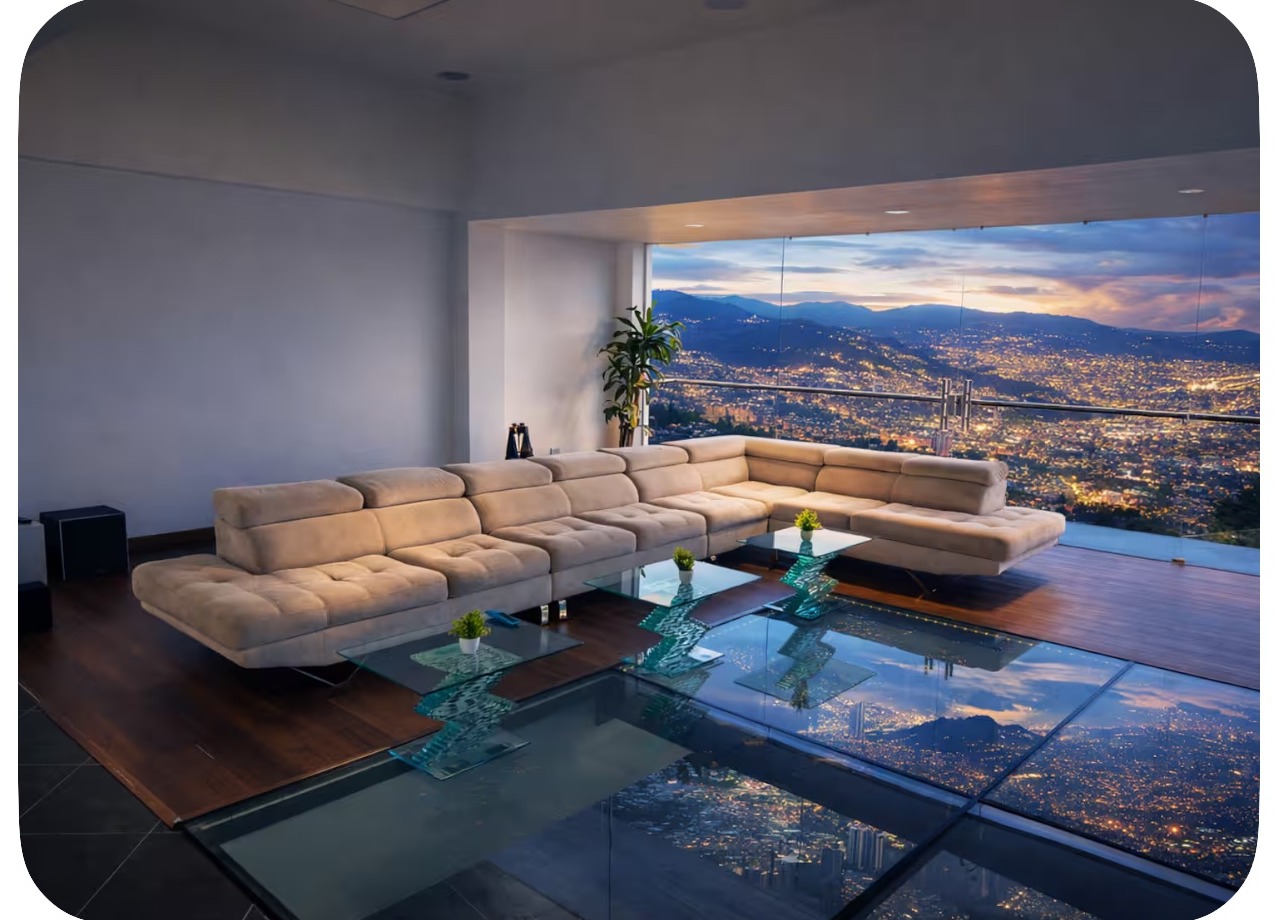 Colombia seven-bedroom glass villa with city views, gallery photo 3