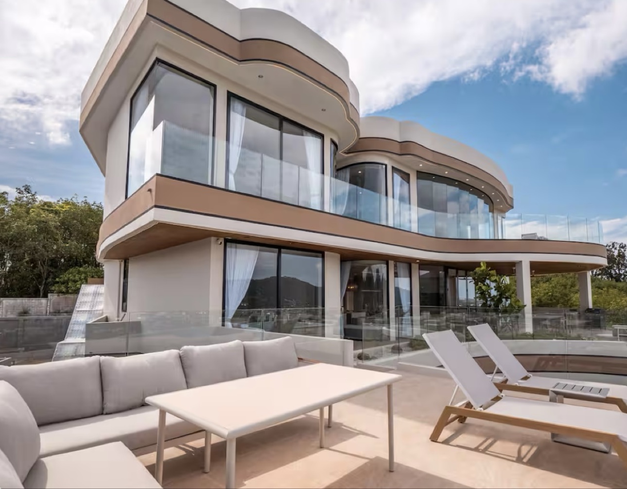 Thailand eight-bedroom villa exterior with terrace